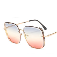 Brand Designer Metal Frame Oversized Sun Glasses Fashion Women Gradient Shades Oculos UV400